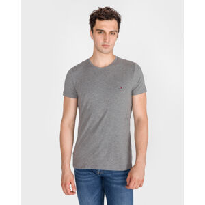 Tommy Hilfiger pánské šedé tričko STRETCH